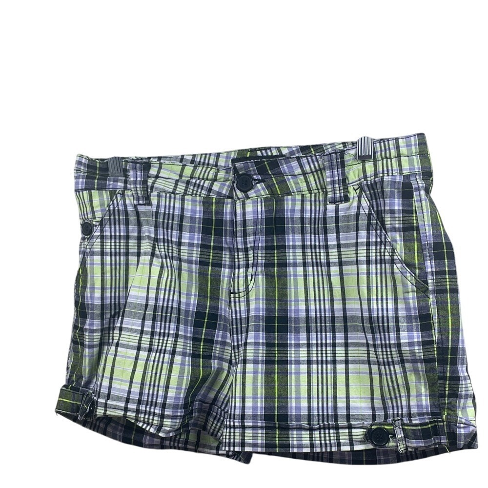 MTL More‎ to Love Plaid Shorts Size 14 Green Black Casual